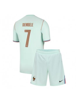 Frankreich Ousmane Dembele #7 Auswärts Trikotsatz für Kinder WM 2026 Kurzarm (+ Kurze Hosen)